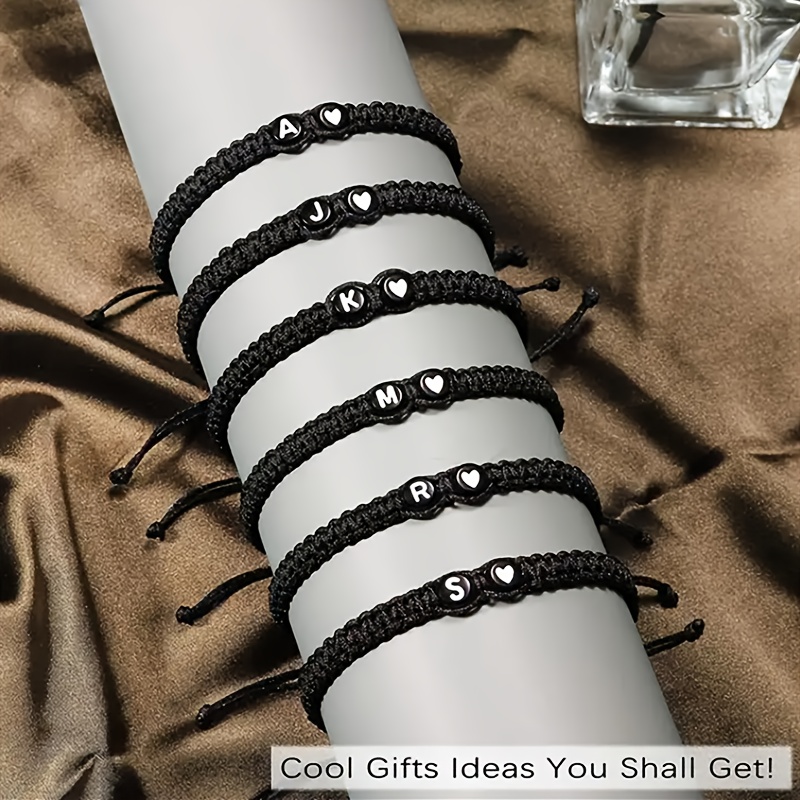 1pc Couple Adjustable Cord 26 Letter Bracelets Men Women Birthday